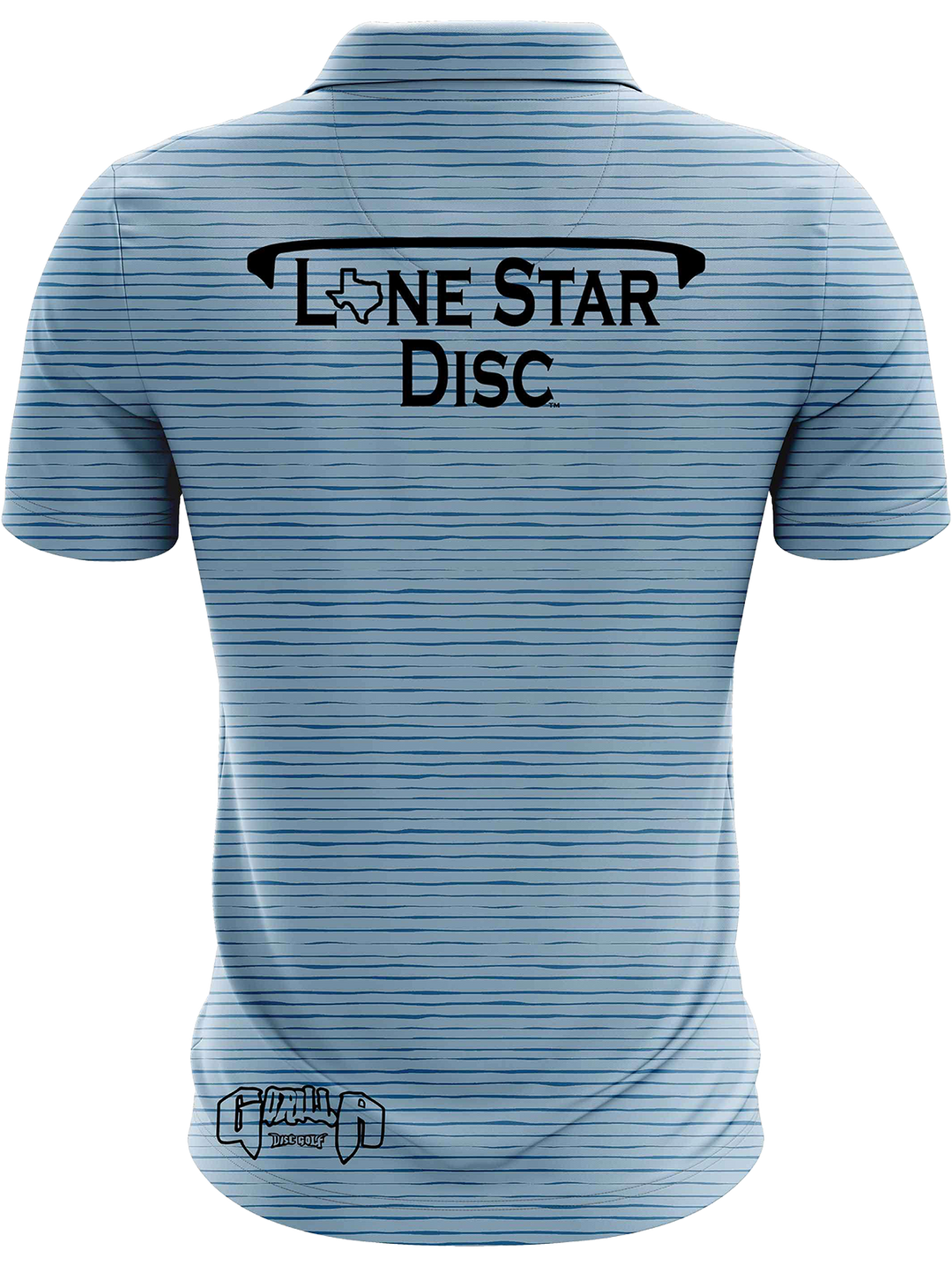Lone Star Disc Blue Striped Athletic Polo