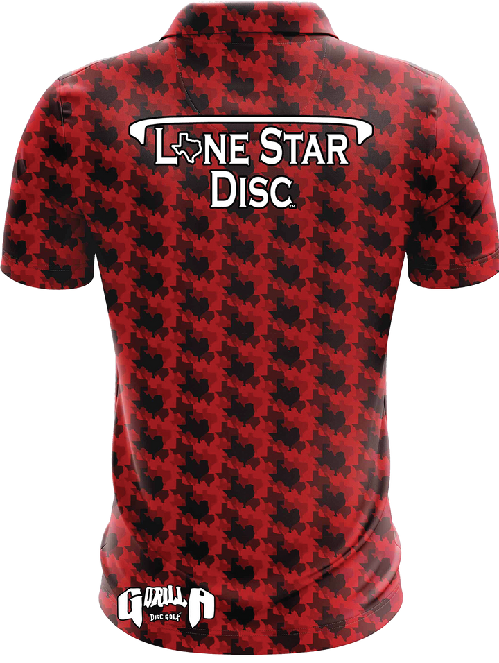 Lone Star Disc Texas Camo Athletic Polo - Red