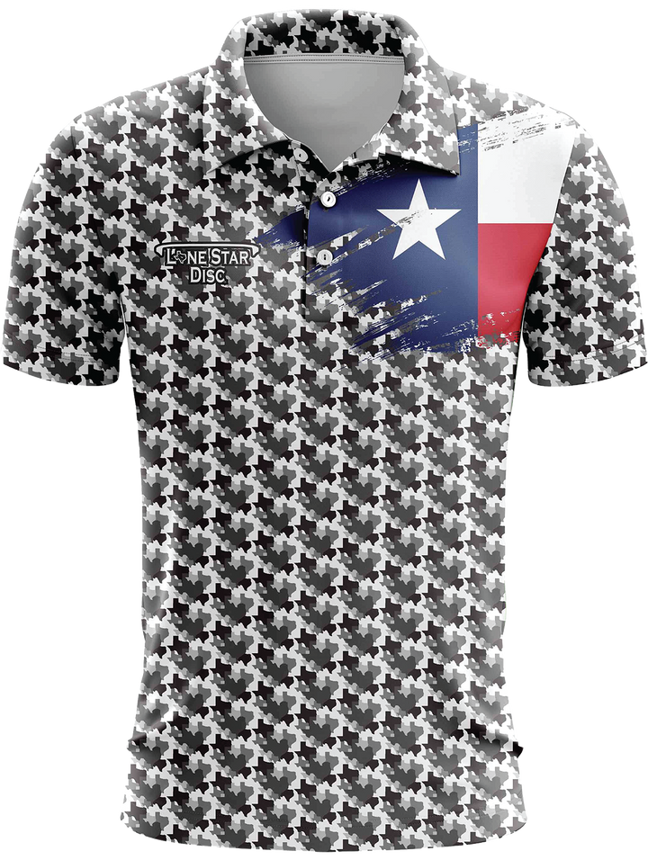 Lone Star Disc Texas Camo Athletic Polo - White